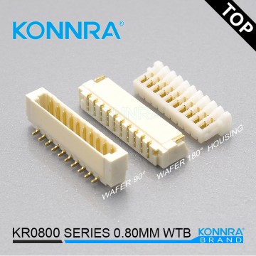 康瑞KR0803仿JST單排有耳線路板用線對板針座臥式連接件